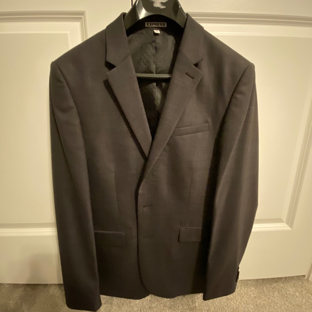 Express charcoal suit jacket